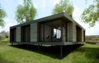 Chambres préfabriquées modernes de structure métallique, plans à la maison de pavillon de l'Uruguay