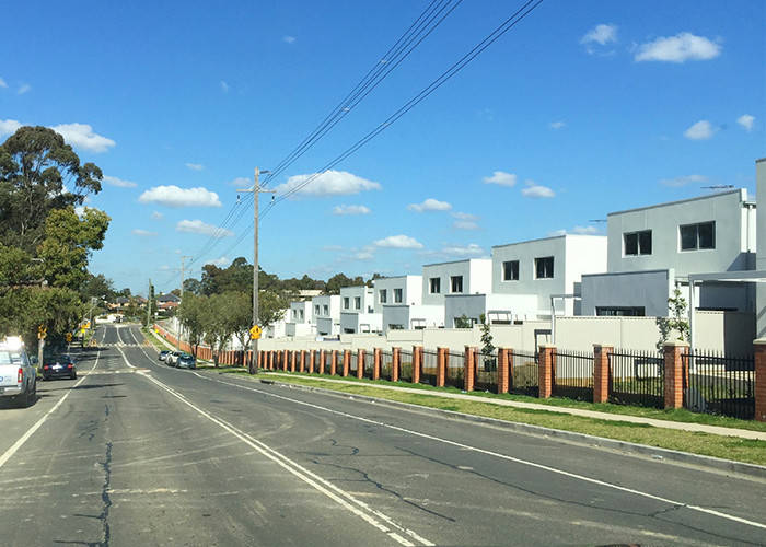 projet de paquet de logement et de terre à Sydney par la maison préfabriquée qui respecte l'environnement de mesure de maisons préfabriquées légères de structure métallique