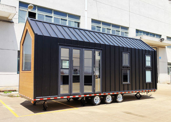 Australia Standard Light Steel Structure Tiny House With Trailer On Wheels For Camping