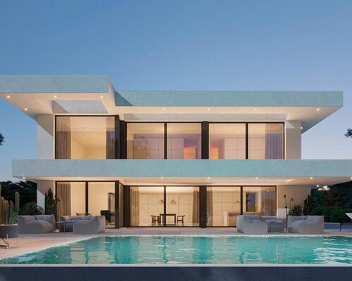 Luxury Single Family Light Steel Frame Home Inspired By Mediterranean Architecture
