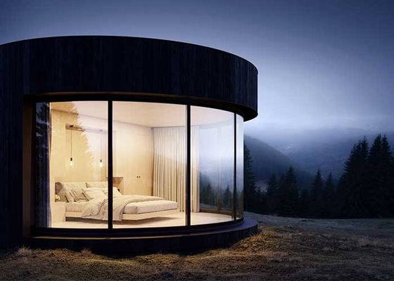 Modulaires en acier léger Moderne maisons préfabriquées rondes maisons pré-construites Unité hôtelière dôme