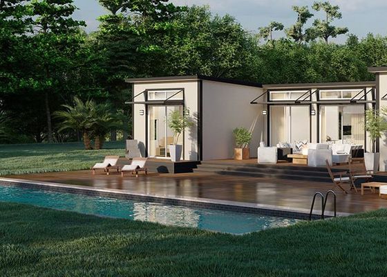 Maison préfabriquée à ossature en acier léger, studio, annexe, kits de maison mobile avec 3 chambres et 2 salles de bain