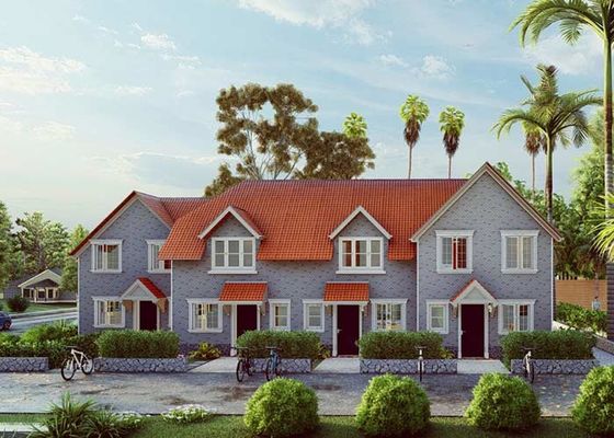 Immeubles d'appartements préfabriqués de 2 étages au Royaume-Uni | Boîtier à cadre en acier léger