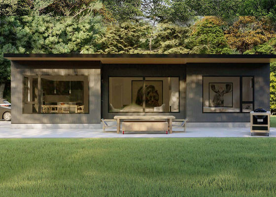 Villa et bureau modulaires de luxe standard ASTM, maison de bungalow résidentielle moderne en kit à ossature d'acier léger