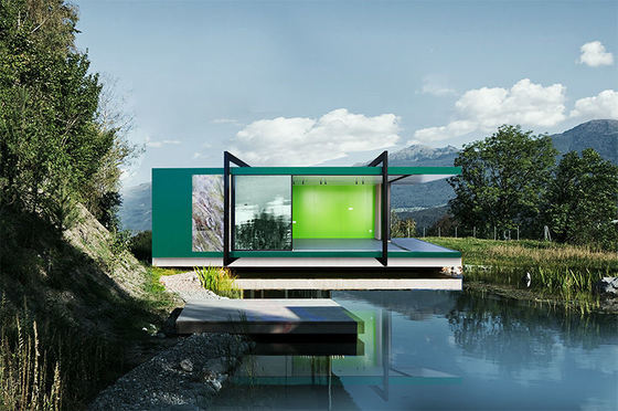 Maison préfabriquée modulaire avec cadre en acier léger AS4600 jardin pergola