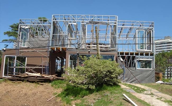 Hurricane-Proof Prefabricated House Villas With Double Glass PVC Sliding Windows And Steel Fascia Board Steel House Kits