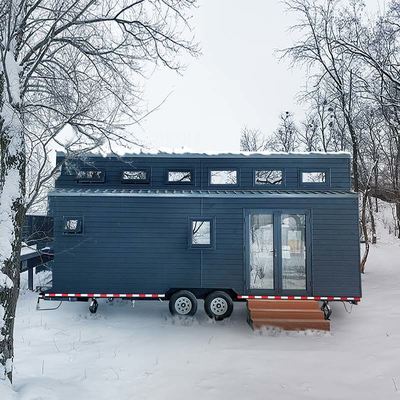 Fabrique directe en acier de calibre léger petite maison préfabriquée sur roues avec revêtement en métal thermique