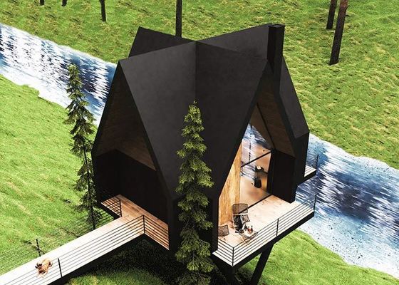Cabine de luxe de maison préfabriquée avec maison modulaire à cadre en acier léger pour Airbnb