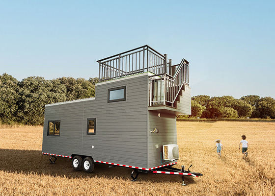 Maison modulaire compacte petite maison préfabriquée sur roues pour la vie mobile aux États-Unis