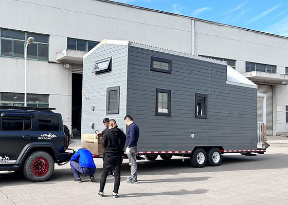 Furnished Prefab Modular Tinyhouse On Wheels Easy Transport  Modern Tiny Home