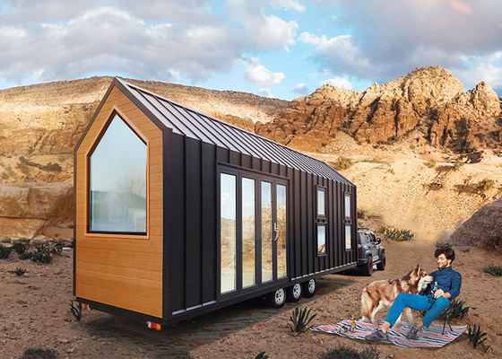 Luxury Glamping Prefabricated Houses Custom  Tiny House On Wheels For Hotels / Camping / Rental