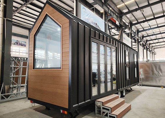 Australia Standard Light Steel Structure Tiny House With Trailer On Wheels For Camping