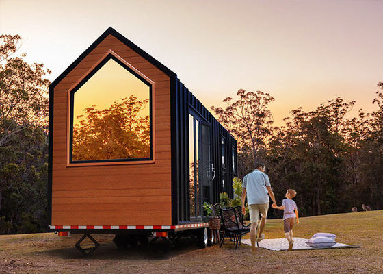 Luxury Glamping Prefabricated Houses Custom  Tiny House On Wheels For Hotels / Camping / Rental