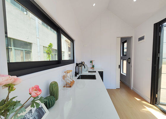 Light Steel Frame Prefab Trailer Tiny House On Wheels, Sustainable Living Modular Home