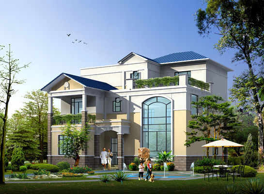 Système de panneaux préfabriqués en acier pour villa | Nouvelle conception de maison personnalisée