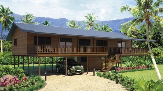 Bungalows de plage en bois durable: cadre en acier léger pour une vie de vacances moderne