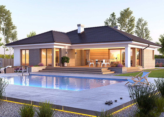 AS / NZS / USA cadre en acier léger maison préfabriquée modulaire kits villa