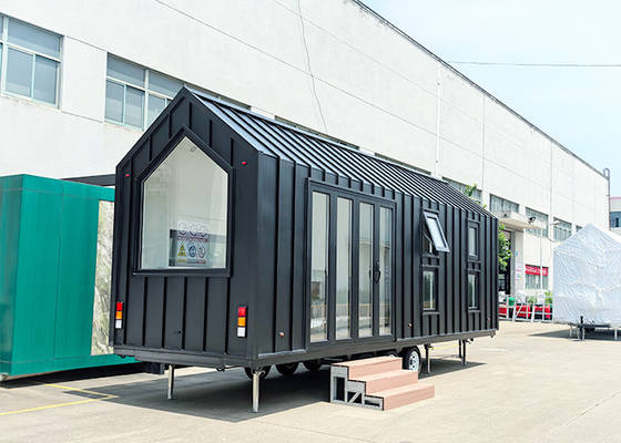 Maison minuscule de luxe, mobile, portable, sur roues, modulaire, préfabriquée, remorque