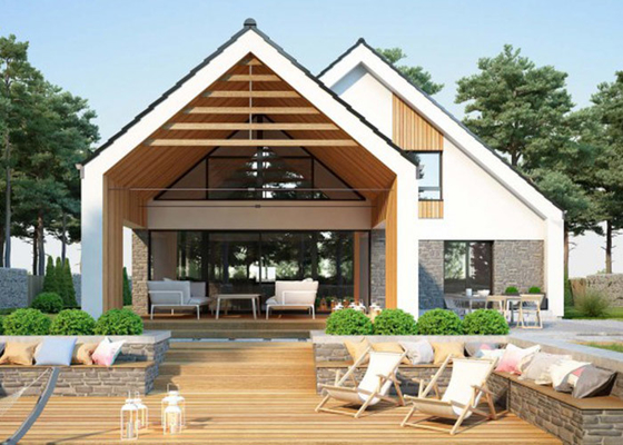 Conception moderne Luxe cadre en acier léger maison préfabriquée villa maison en acier kits