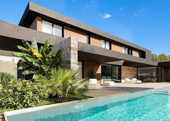 Maison préfabriquée de luxe, mobile home, villa, hôtel capsule, 5 chambres avec piscine extérieure