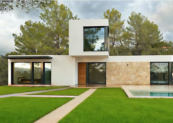 Système écologique avec panneaux et maisons modulaires préfabriquées populaires.