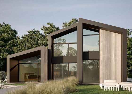 Maison préfabriquée personnalisée, villa et immeuble de bureaux avec fenêtres et portes en aluminium extérieur