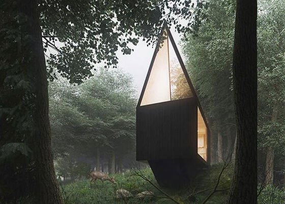 Cabane de camping préfabriquée en ossature métallique légère avec matériaux de construction de haute qualité