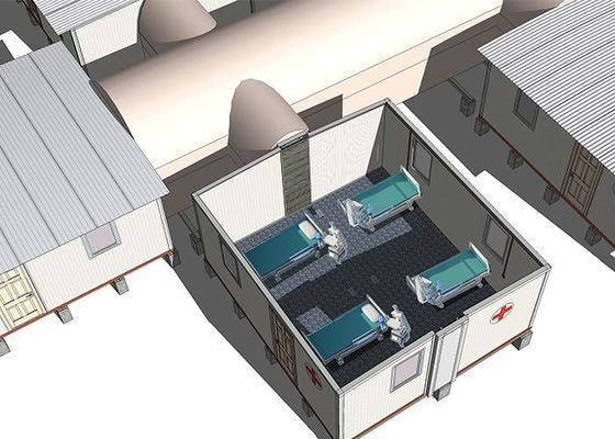 Maison modulaire préfabriquée Hôpital de campagne mobile Abri d'urgence pour les zones sinistrées