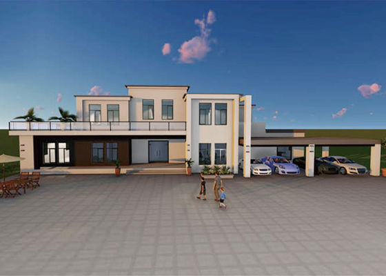 La construction préfabriquée de vert de terrasse de jardin autoguide la Chambre de cadre en acier légère préfabriquée isolée de double plate-forme